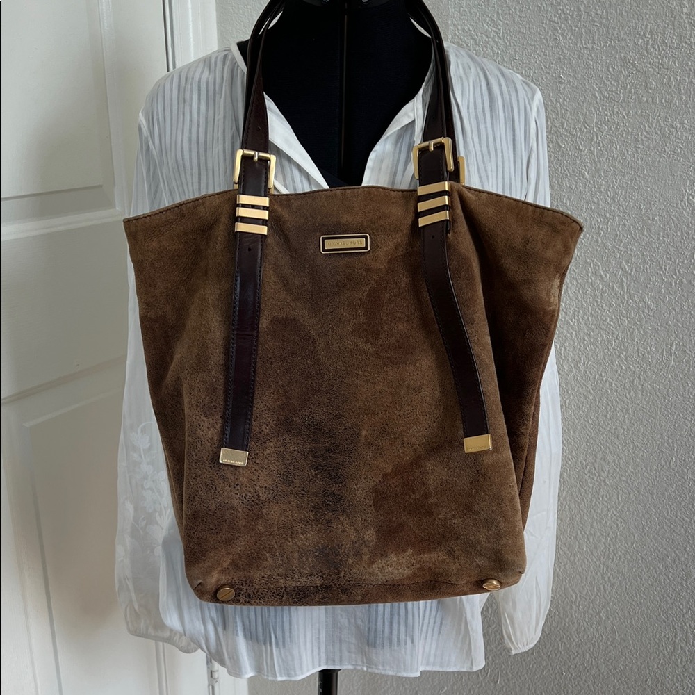Michael Kors Brown Suede distressed look Tote Bag